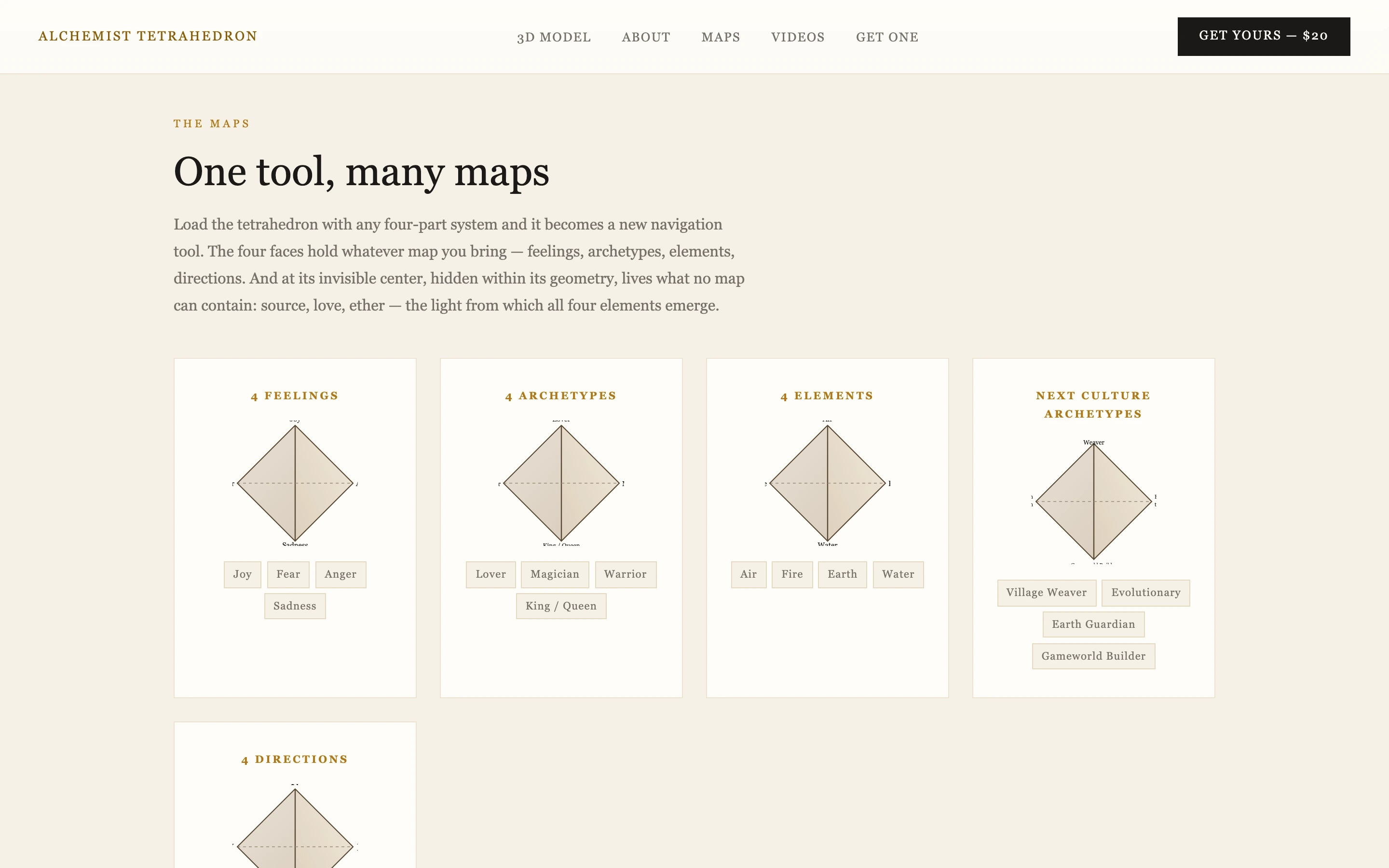 The maps section