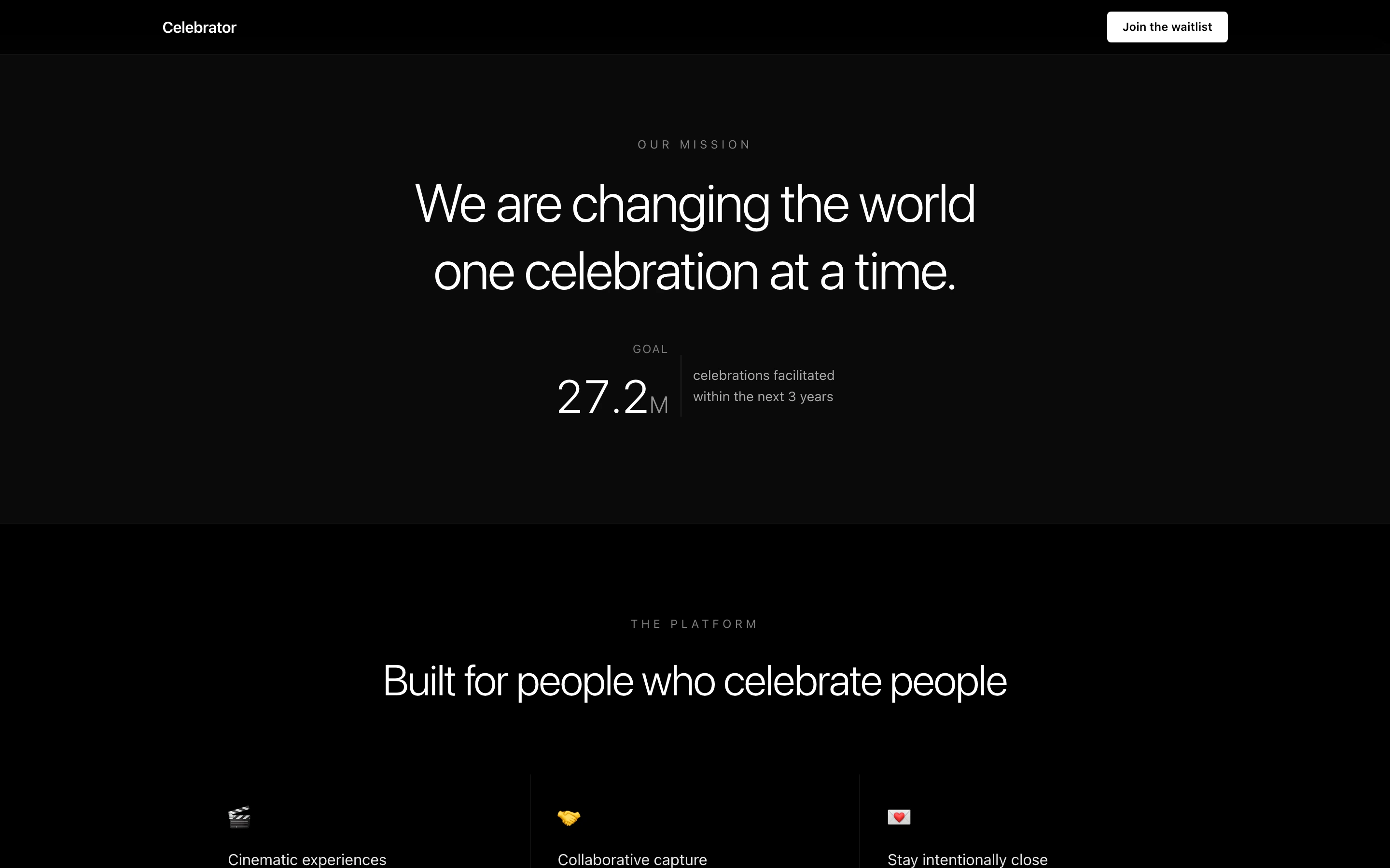 Celebrator mission section