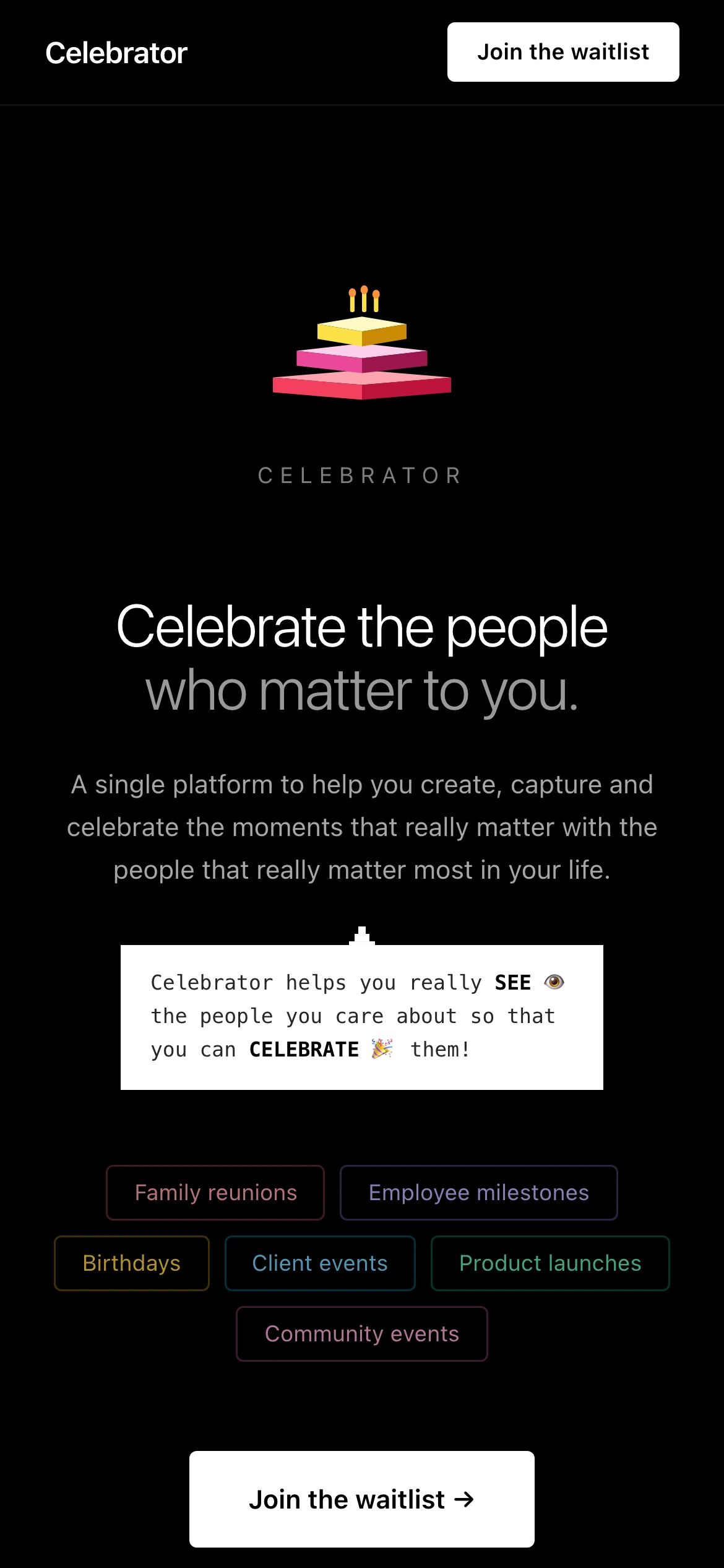 Celebrator on mobile